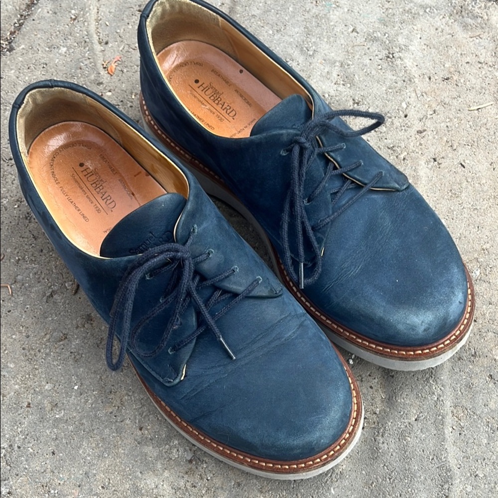 Navy Blue [Leather & NuBuck] Oxford Shoes - Picture 3 of 11